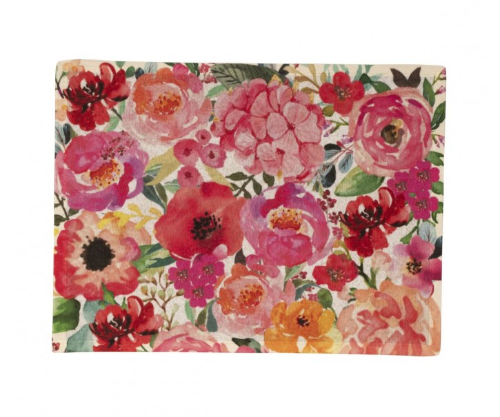 Barevná rohožka s červenými a růžovými květy Fleury Poppy - 75*50*1cm Mars & More 