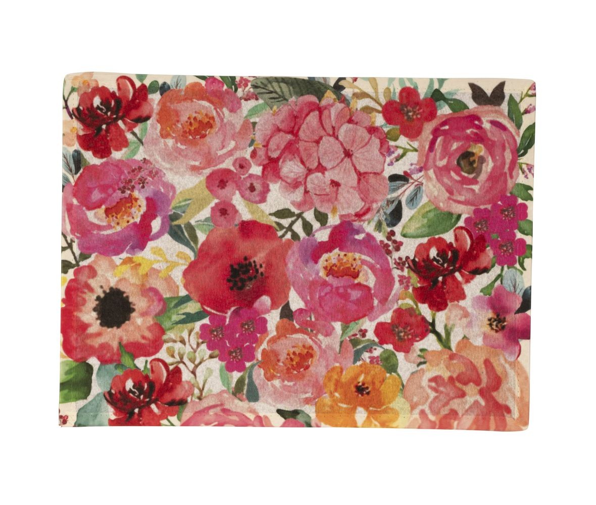 Barevná rohožka s červenými a růžovými květy Fleury Poppy - 75*50*1cm