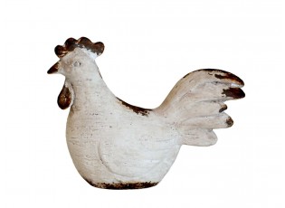Béžová antik dekorace kohoutek Farm unique - 15*6*12 cm