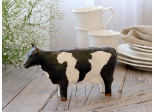 Strakatá antik dekorace kravička Farm unique - 22*5,5*13 cm