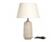 Stolní lampa s dřevěnou základnou a lněným stínidlem Popp - 37*57 cm/ E27 Chic Antique