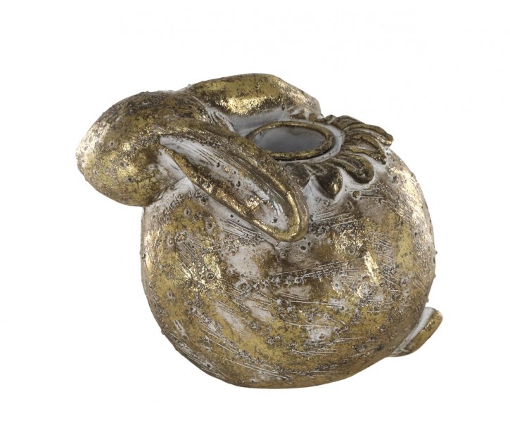 Mosazný antik svícen králík na úzkou svíčku Rabbi - 11*8*9 cm Chic Antique