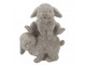 Šedá antik cementová dekorace králíčci Jumping Rabbit - 15*11*20 cm daan kromhout