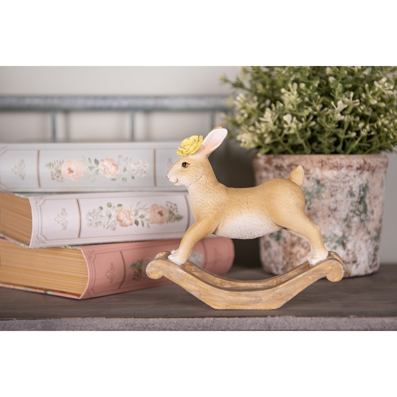 Hnědá dekorace houpací králík - 16*5*14 cm Clayre & Eef Hnědá dekorace houpací králík - 16*5*14 cm Clayre & Eef
