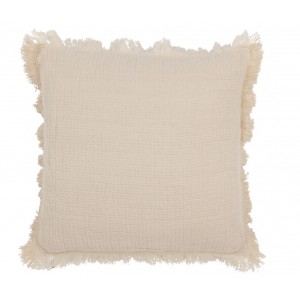 Béžový mušelínový polštář s třásněmi Muslin - 45*10*45 cm