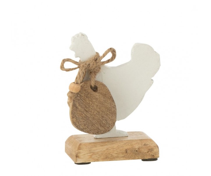 Dekorace slepička s vajíčkem na podstavci - 9*5*11 cm J-Line by Jolipa