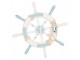 Modro-bílá dřevěná dekorace kormidlo Ship's Wheel Nautic - Ø 34*3 cm Clayre & Eef