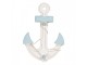 Modro-bílá dřevěná dekorace kotva Anchor Nautic - 22*5*33 cm Clayre & Eef