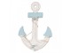 Modro-bílá dřevěná dekorace kotva Anchor Nautic - 22*5*33 cm Clayre & Eef