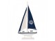 Modro-bílá dřevěná dekorace loďka Boat Nautic - 20*4*37 cm Clayre & Eef