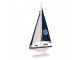 Modro-bílá dřevěná dekorace loďka Boat Nautic - 20*4*37 cm Clayre & Eef