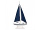 Modro-bílá dřevěná dekorace loďka Boat Nautic - 20*4*37 cm Clayre & Eef