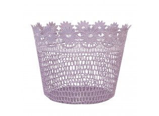 Fialkový háčkovaný košík - Ø 26*20 cm
