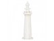 Bílá dřevěná dekorace maják Lighthouse Nautic - Ø 10*32 cm Clayre & Eef
