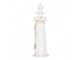 Bílá dřevěná dekorace maják Lighthouse Nautic - Ø 10*32 cm Clayre & Eef