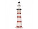 Bílo-červená dřevěná dekorace maják Lighthouse Nautic - Ø 15*48 cm Clayre & Eef