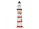 Bílo-červená dřevěná dekorace maják Lighthouse Nautic - Ø 15*48 cm Clayre & Eef