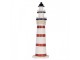 Bílo-červená dřevěná dekorace maják Lighthouse Nautic - Ø 15*48 cm Clayre & Eef