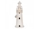 Bílá dřevěná dekorace maják Lighthouse Nautic - Ø 10*30 cm Clayre & Eef