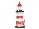 Bílo-červená dřevěná dekorace maják Lighthouse Nautic - Ø 9*19 cm Clayre & Eef