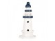 Bílo-modrá dřevěná dekorace maják Lighthouse Nautic - Ø 9*17 cm Clayre & Eef