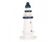 Bílo-modrá dřevěná dekorace maják Lighthouse Nautic - Ø 9*17 cm Clayre & Eef