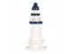 Bílo-modrá dřevěná dekorace maják Lighthouse Nautic - Ø 9*17 cm Clayre & Eef