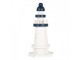 Bílo-modrá dřevěná dekorace maják Lighthouse Nautic - Ø 9*17 cm Clayre & Eef