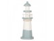 Bílo-modrá dřevěná dekorace maják Lighthouse Nautic - Ø 8*22 cm Clayre & Eef