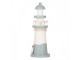 Bílo-modrá dřevěná dekorace maják Lighthouse Nautic - Ø 8*22 cm Clayre & Eef