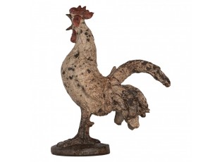Béžová antik dekorace kokrhající kohout Rooster antique - 26*13*33 cm