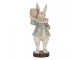 Dekorace figurka králík v modrém kabátku - 11*10*29 cm Clayre & Eef