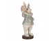 Dekorace figurka králík v modrém kabátku - 11*10*29 cm Clayre & Eef