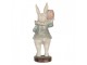 Dekorace figurka králík v modrém kabátku - 11*10*29 cm Clayre & Eef