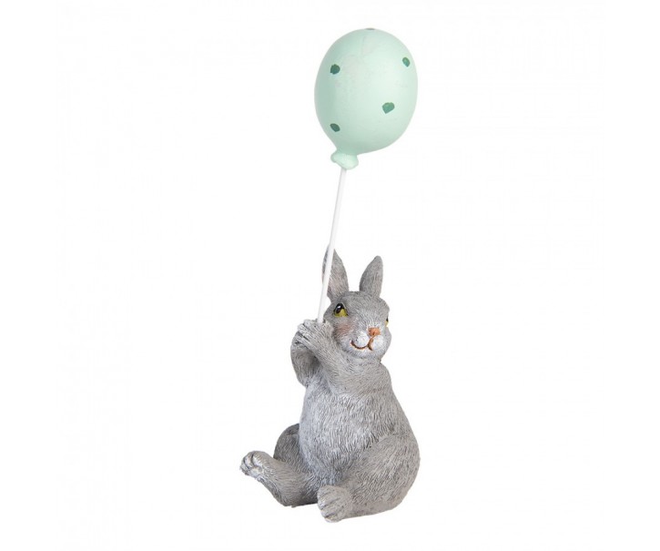 Dekorace králík s modrým balónkem - 7*6*18 cm Clayre & Eef