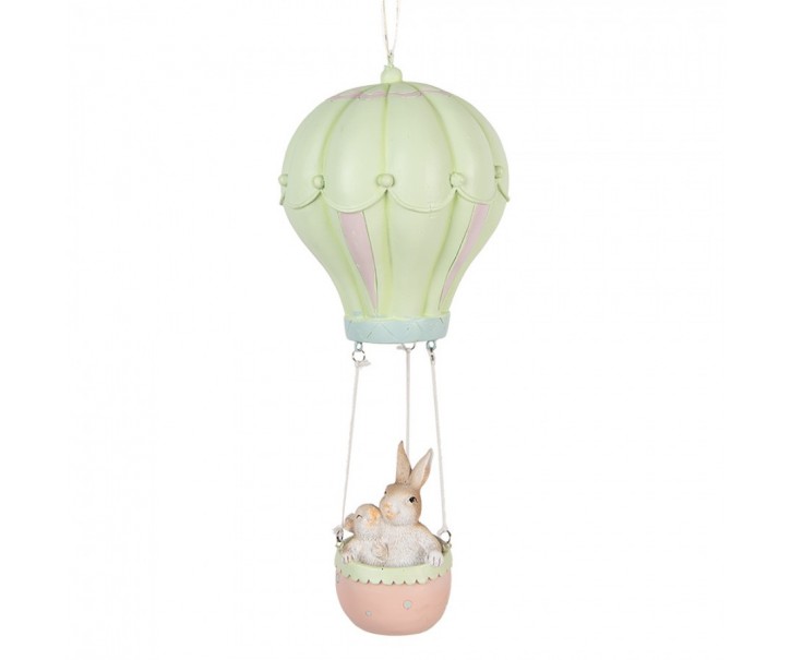 Závěsná dekorace králíci v balónu - Ø 14*34 cm Clayre & Eef