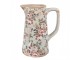 Zelený keramický dekorační džbán s květy Floria M - 16*11*20 cm Clayre & Eef