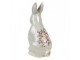 Zelená keramická dekorace králík s květy Floria L - 16*12*27 cm Clayre & Eef