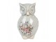 Zelená keramická dekorace sova s květy Floria L - 13*12*22 cm Clayre & Eef