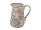 Zelený keramický dekorační džbán s květy Floria L - 21*15*23 cm Clayre & Eef