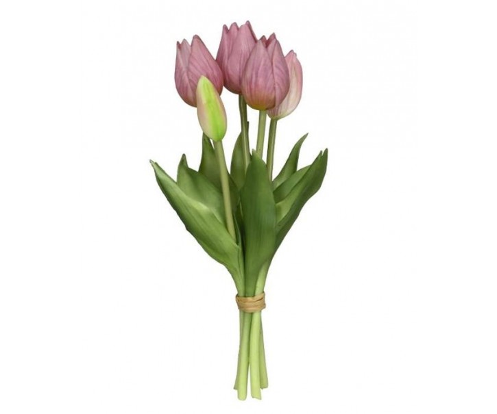 Kytice 5ks fialových realistických tulipánů Tulips - 26 cm Posiwio
