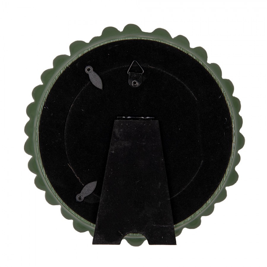 Zelený kulatý fotorámeček se zdobným rámem - Ø 17*3 cm / Ø 10 cm Clayre & Eef Zelený kulatý fotorámeček se zdobným rámem - Ø 17*3 cm / Ø 10 cm Clayre & Eef