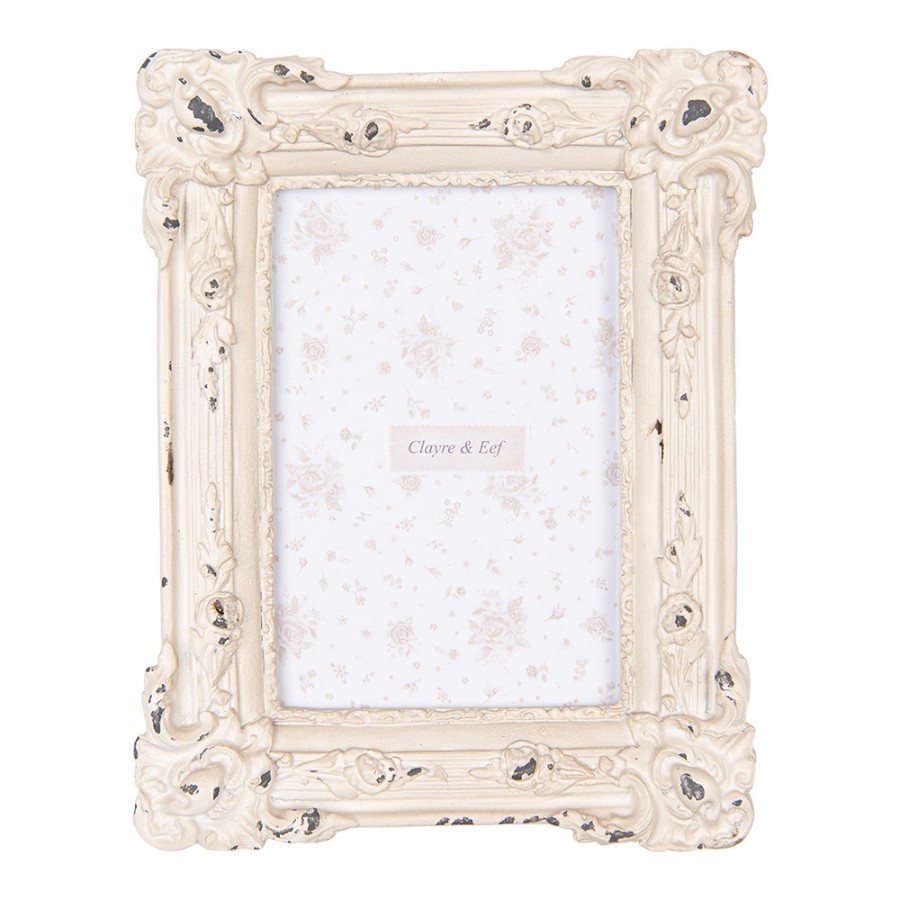 Béžový antik fotorámeček zdobený růžemi Rose - 17*3*21 cm / 10*15 cm Clayre & Eef Béžový antik fotorámeček zdobený růžemi Rose - 17*3*21 cm / 10*15 cm Clayre & Eef