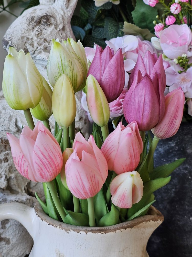 Kytice 5ks fialových realistických tulipánů Tulips - 26 cm Posiwio Kytice 5ks fialových realistických tulipánů Tulips - 26 cm Posiwio