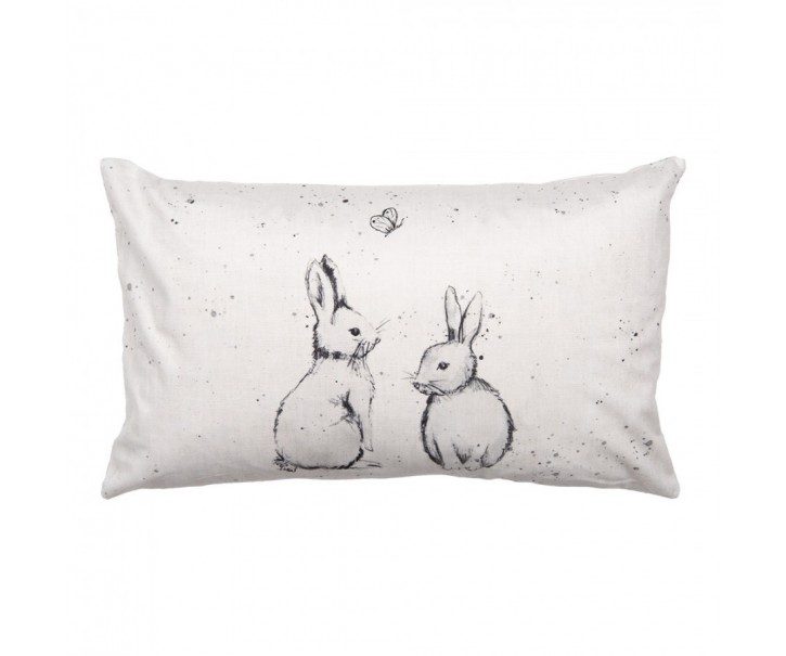 Béžový povlak na polštář s králíčky Bunny Buddies - 30*50 cm Clayre & Eef