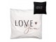 Bílo-černý povlak na polštář se srdíčkem Love you Heart & Smile - 45*45 cm Clayre & Eef