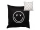 Černo-bílý povlak na polštář se smajlíky Heart & Smile - 45*45 cm Clayre & Eef