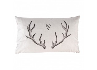Béžový povlak na polštář s parožím Love Deer - 30*50 cm