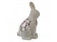 Zelená keramická dekorace králík s květy Floria M - 13*10*21 cm Clayre & Eef