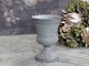 Zinková antik plechová váza na noze Wallier - Ø 14*20 cm Chic Antique